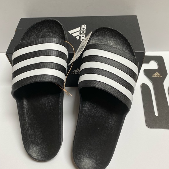 NWT Adidas Adilette Aqua White Slides - Picture 6 of 10